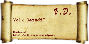 Volk Dezső névjegykártya